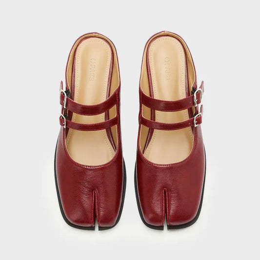 PAES - Double Buckle Mule / Burgundy