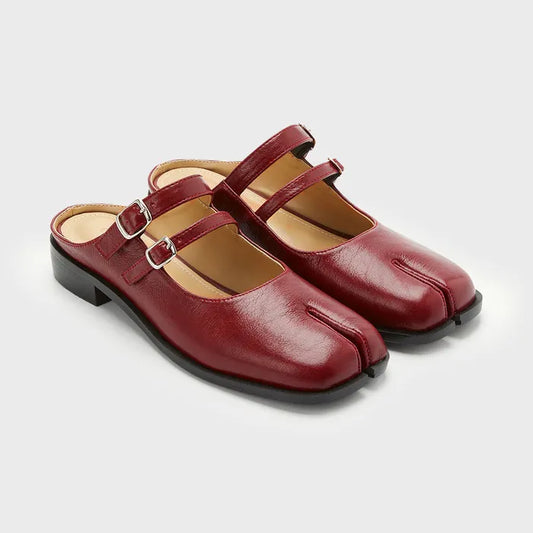 PAES - Double Buckle Mule / Burgundy