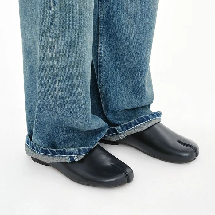 PAES - Round Low Flat Mule / Black