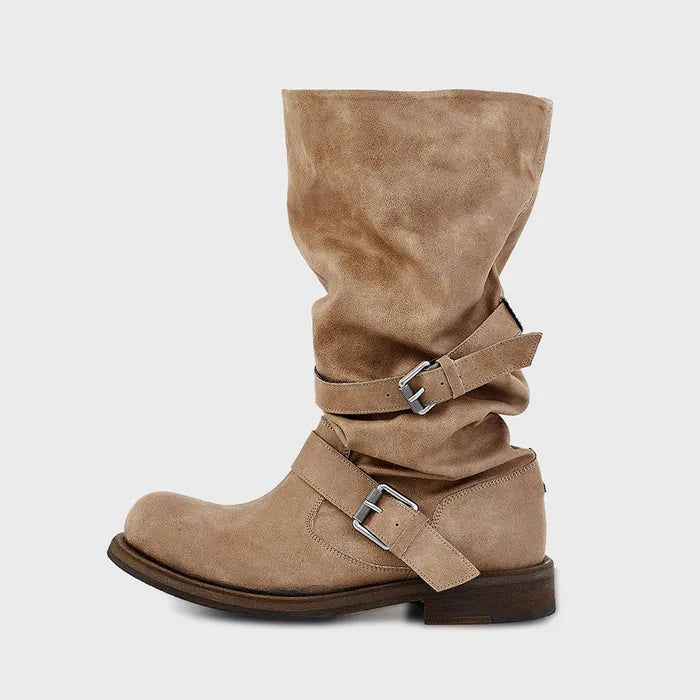negativethree -  [17차 리오더/10월17일 예약배송] Slouchy Long Boots_Washed Beige