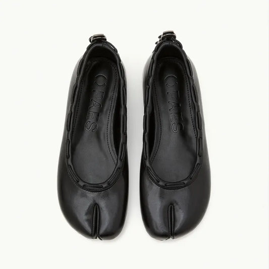 PAES - Leather String Flat / Black