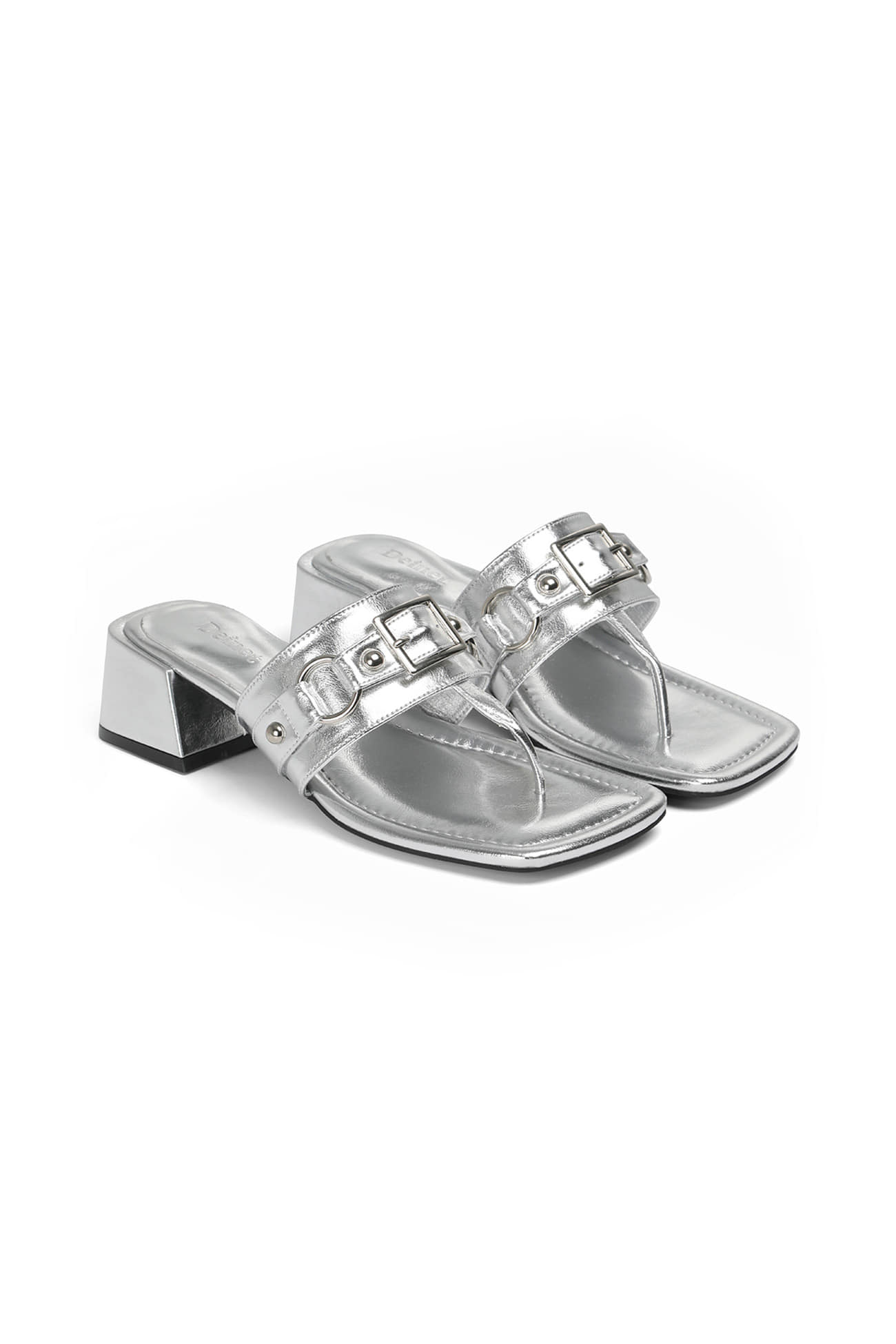 Deinet - STUD SQUARE FLIP FLOP IN SILVER