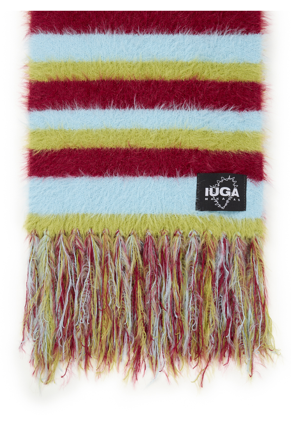 IUGA - Striped Hairy Bold Muffler (Burgundy)