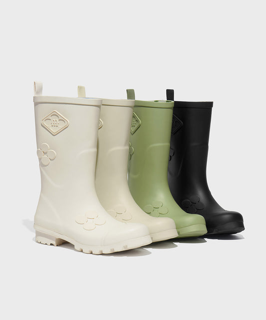 [X MINJUKIM] FLORAL PATCH RAINBOOTS SHORT - 4color