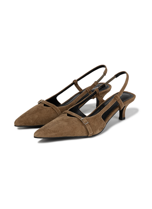 KHIHO - BELLA SLINGBACK BROWN 3CM / 5CM