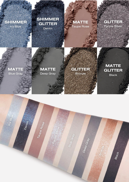 Risky Beauty - PIGMENT EYESHADOW PALETTE (PLUCKY DENIM）