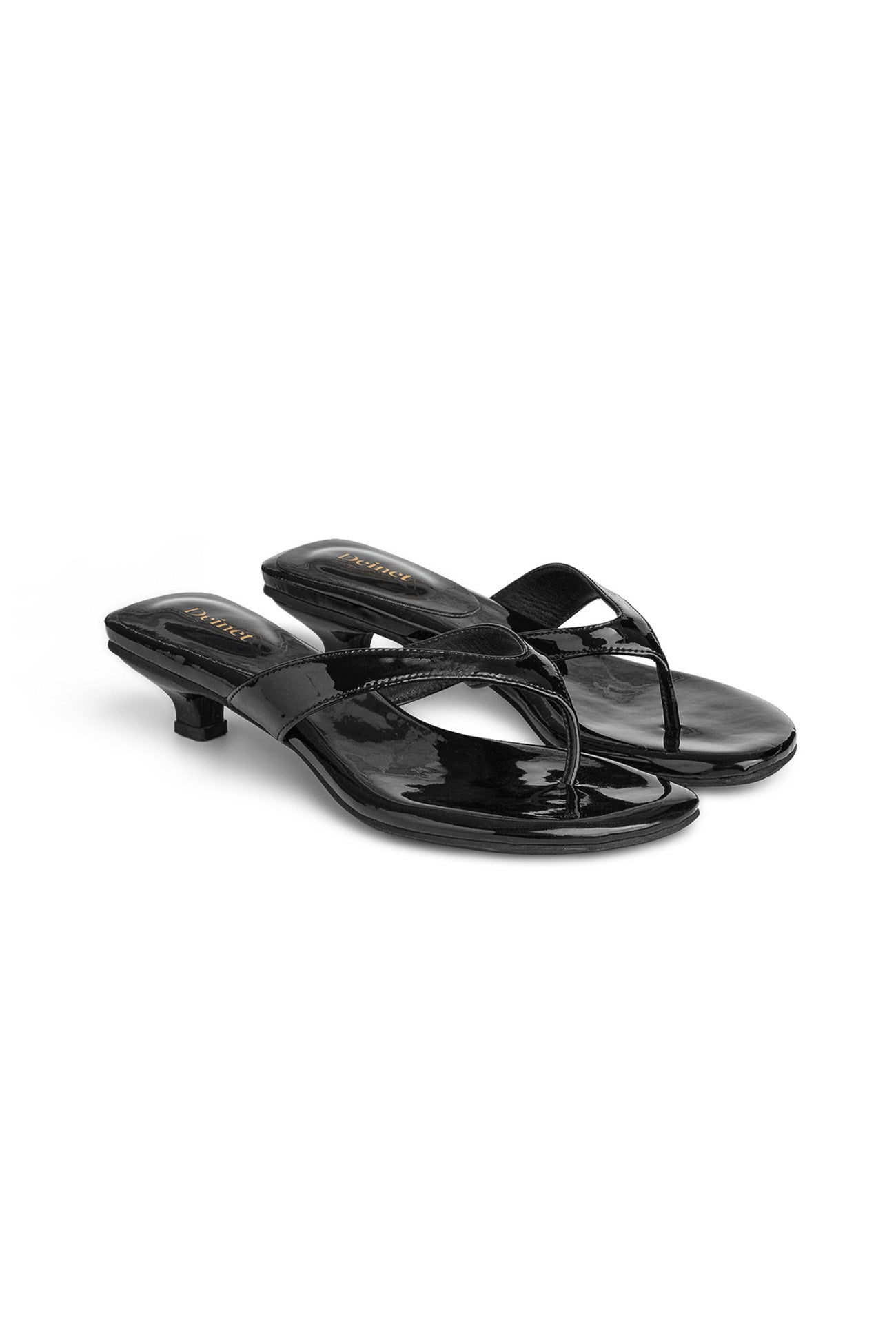 Deinet - ENAMEL FLIP FLOP IN BLACK