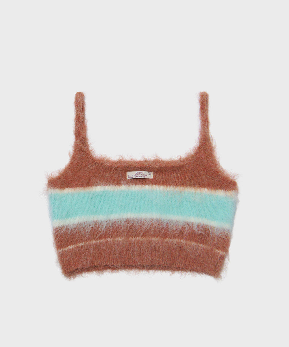 STRIPE SHAGGY KNIT BUSTIER - 5 colors