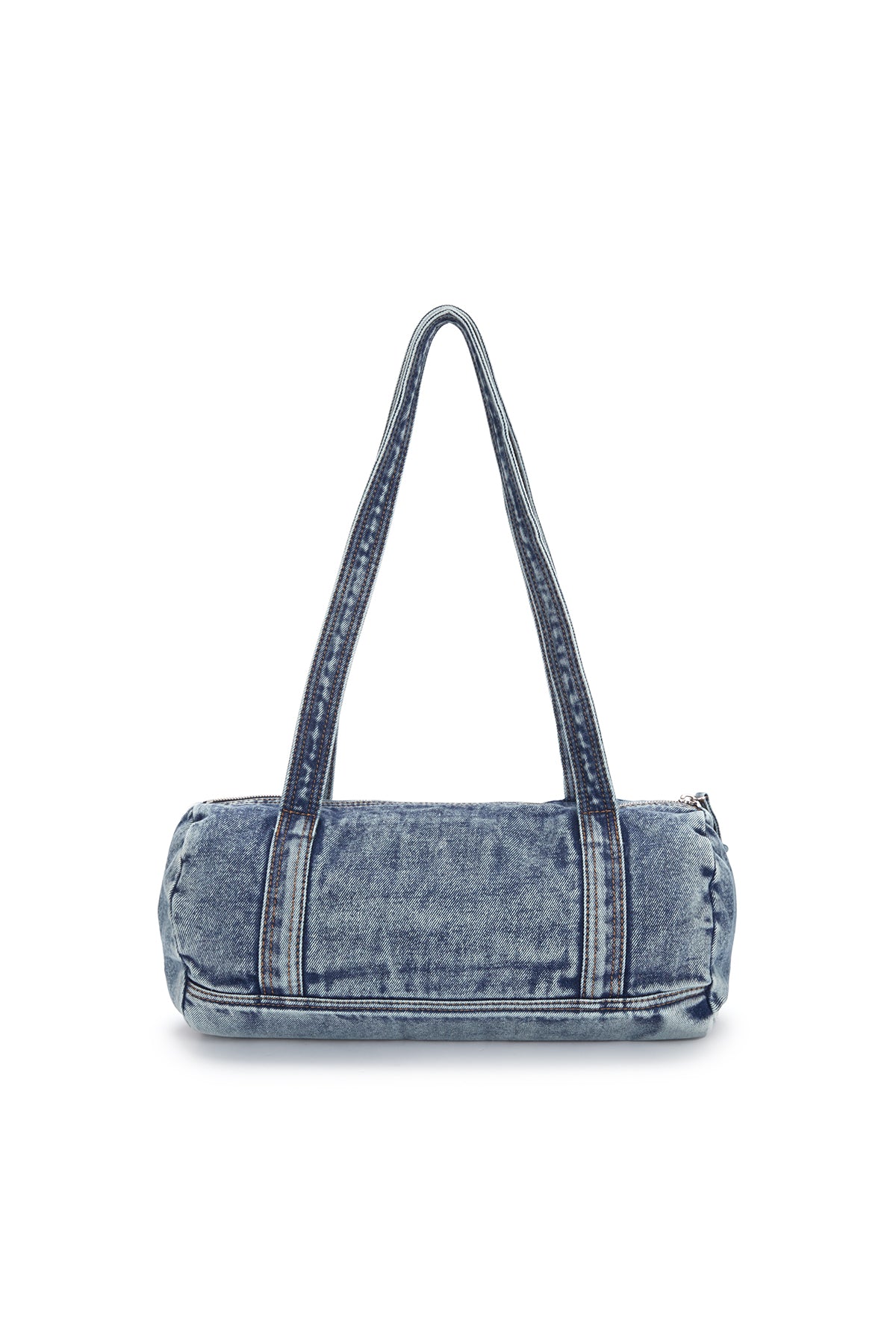 LOGO WASHED DENIM DUFFEL BAG IN BLUE