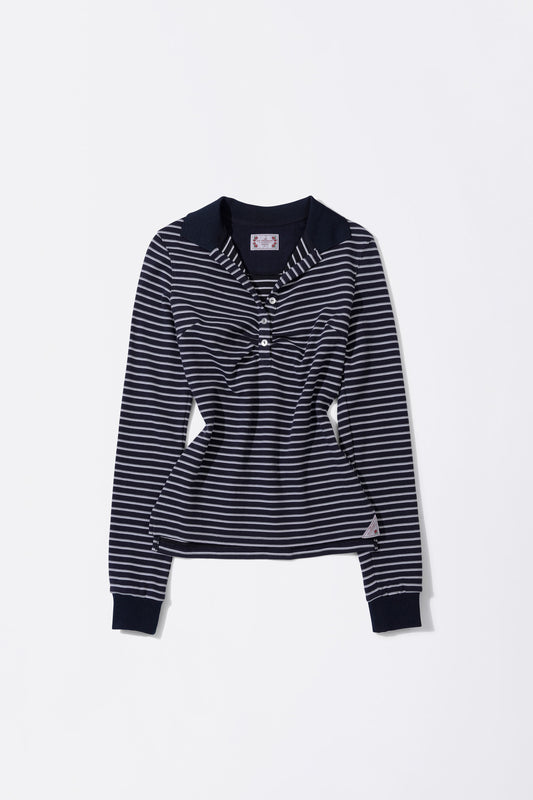 Sculptorpage - Shirring Tennis Shirt Navy