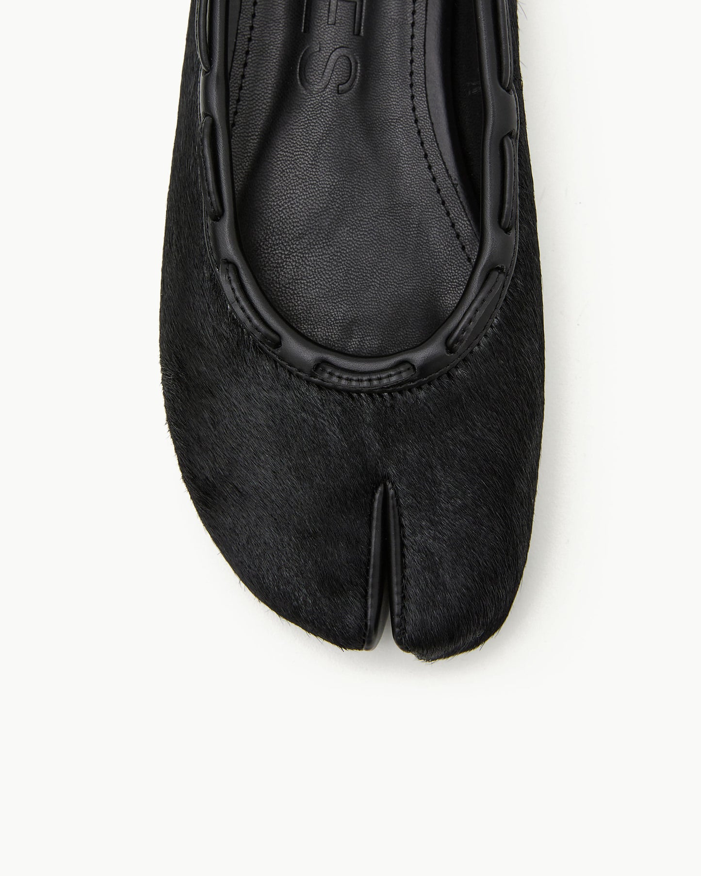 PAES - Calf String Flat / Calf Hair Black