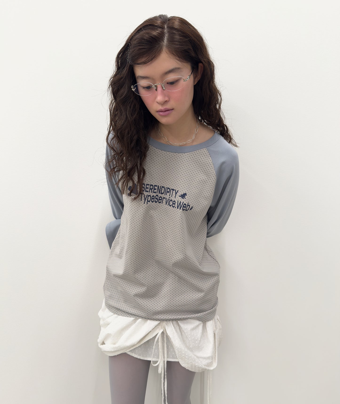 [9/12 예약발송] Dotted Raglan Top [Blue]