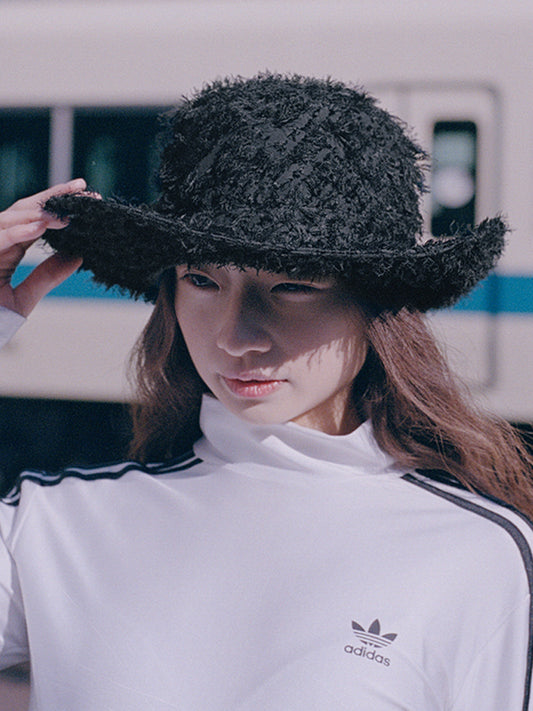 BOHO FRINGE FEDORA IN BLACK