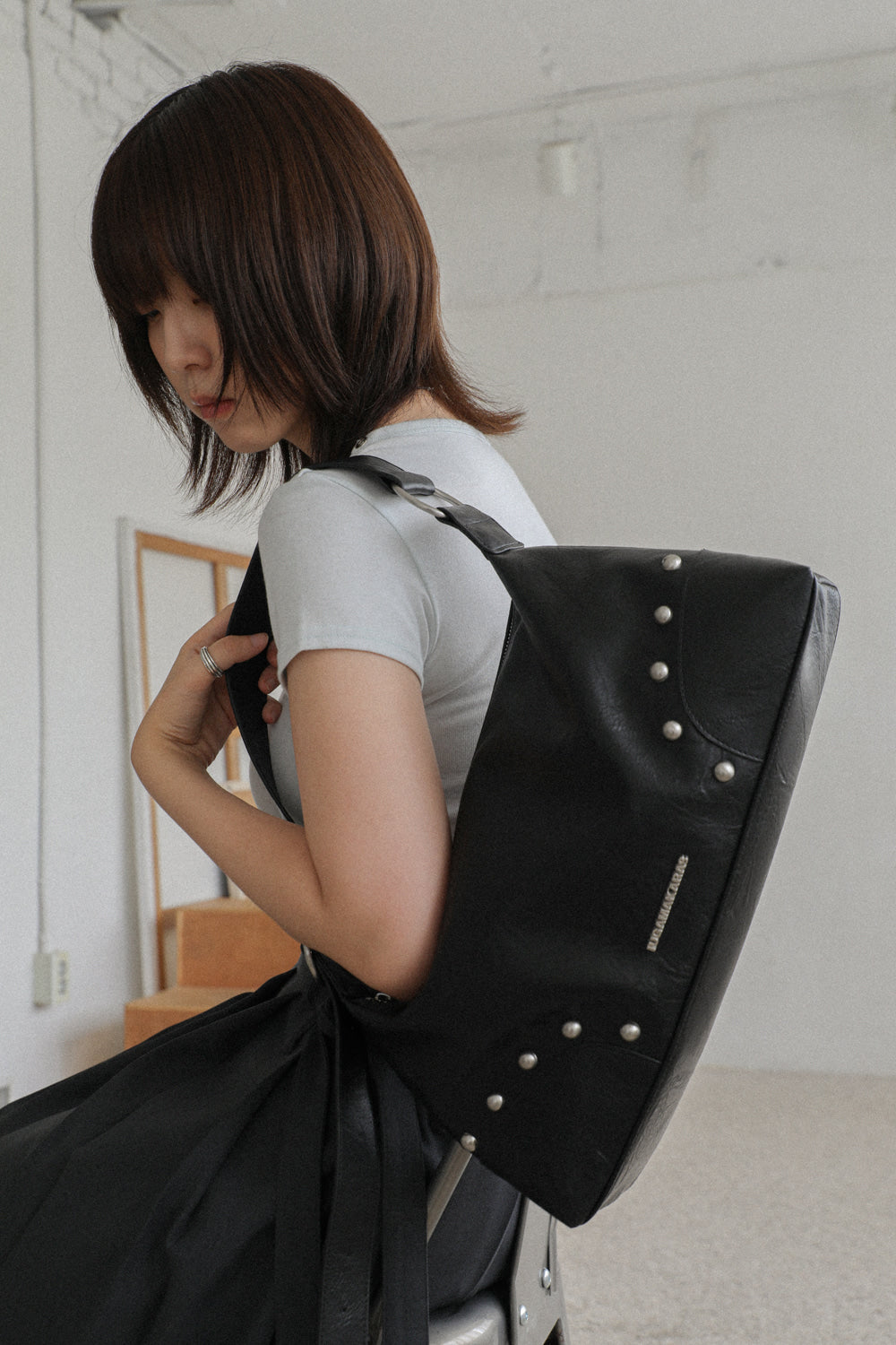 IUGA - Studded Hobo Bag (Black)