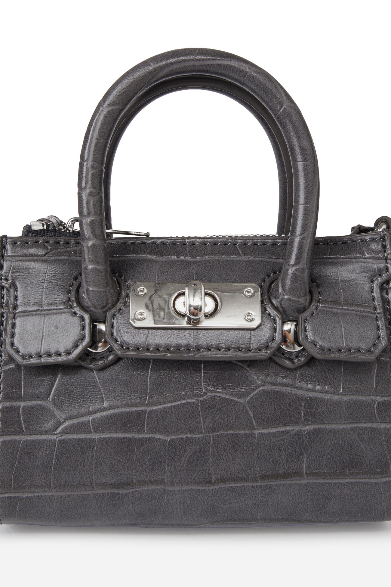 Deinet - CROCODILE PATTERN CHAIN MINI BAG IN CHARCOAL
