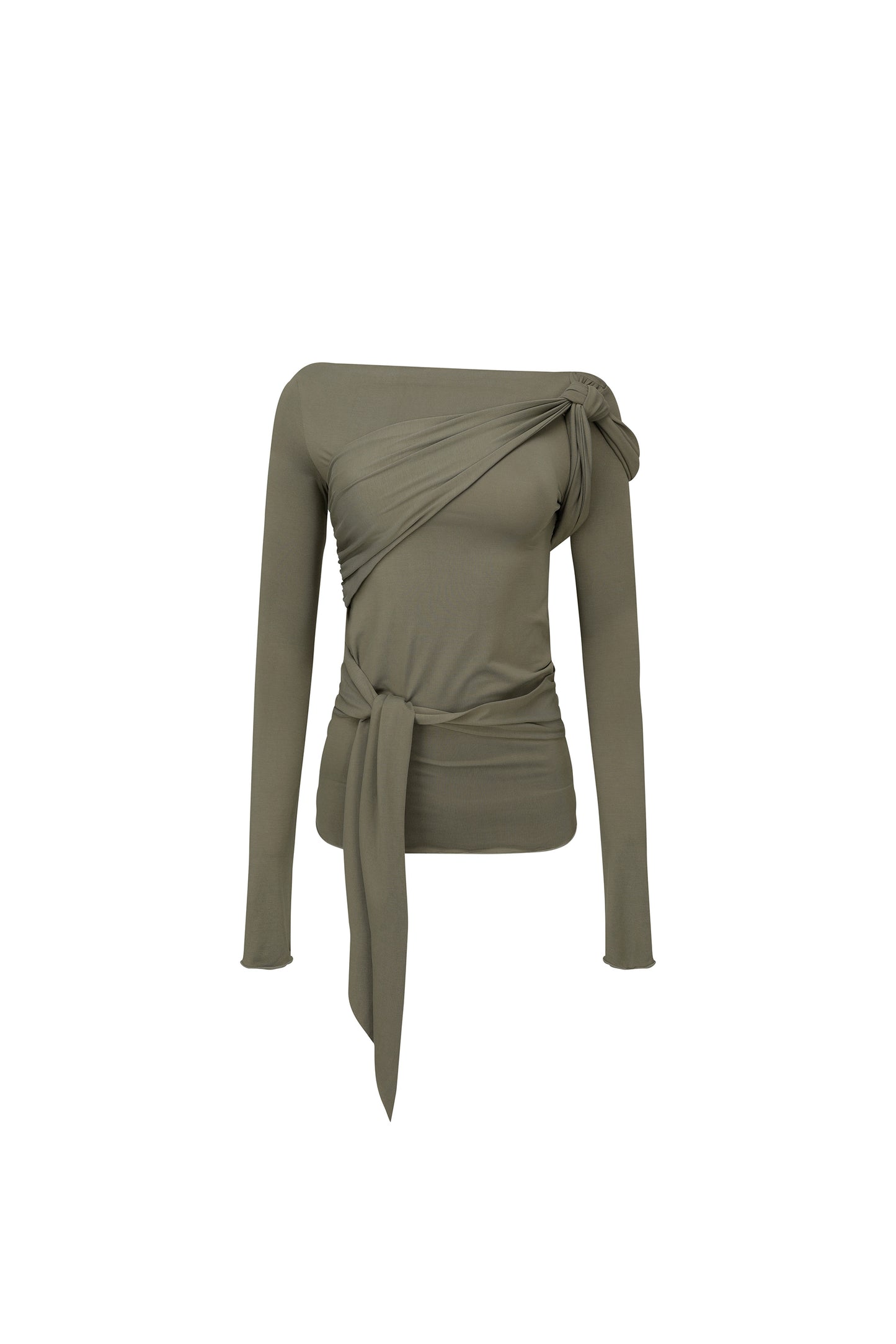 Twist Jersey Top Khaki