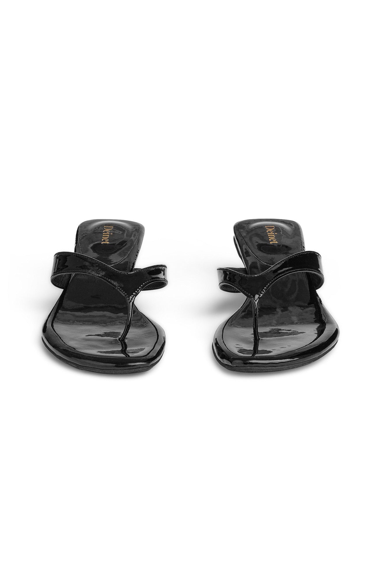 Deinet - ENAMEL FLIP FLOP IN BLACK