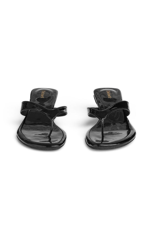 Deinet - ENAMEL FLIP FLOP IN BLACK