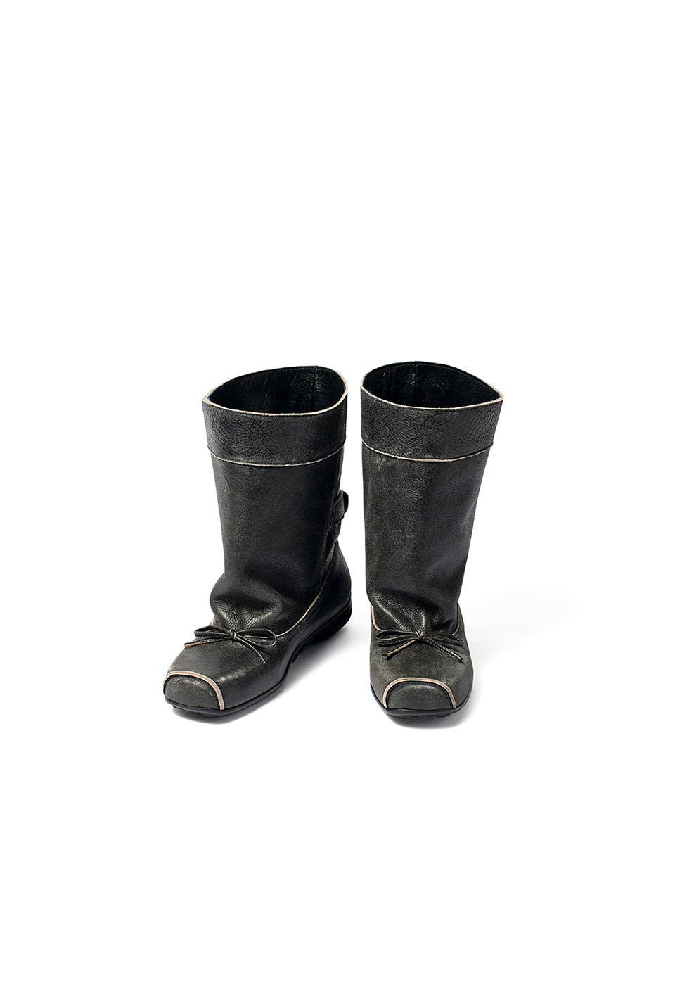 OPENYY - BALLET SLOUCHY SHORT BOOTS, CHARCOAL