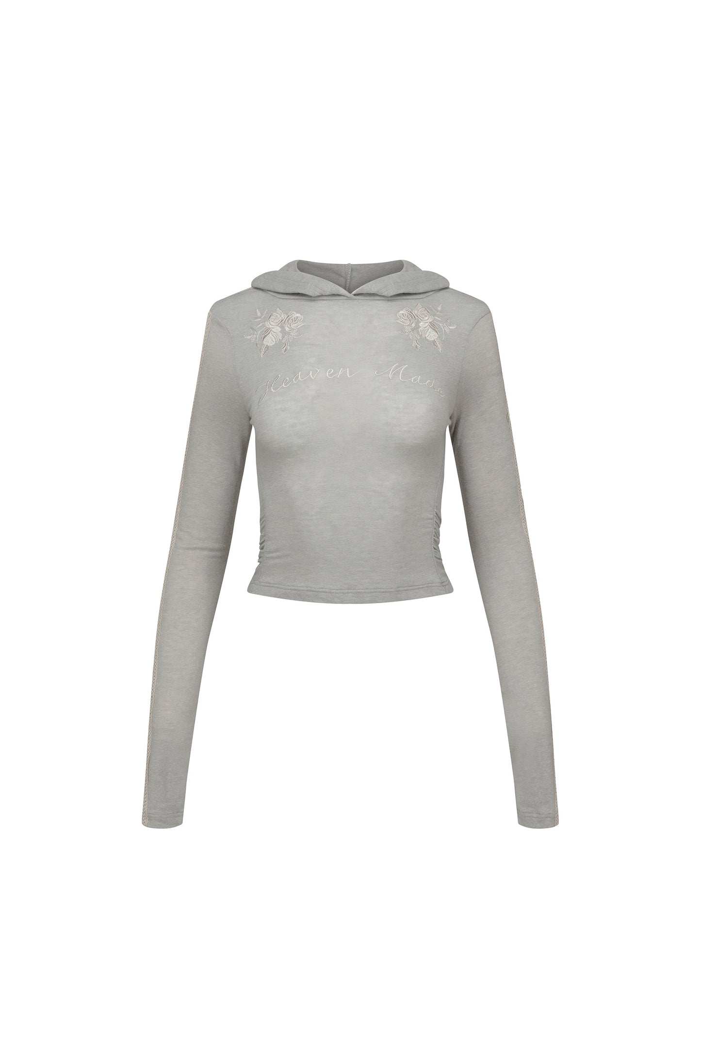 Rose Angora Hoodie Tee Pale Melange