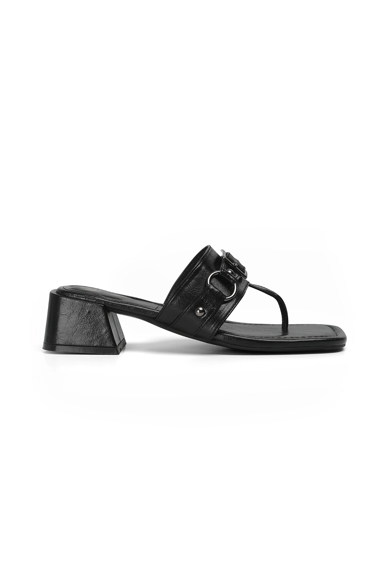 Deinet - STUD SQUARE FLIP FLOP IN BLACK