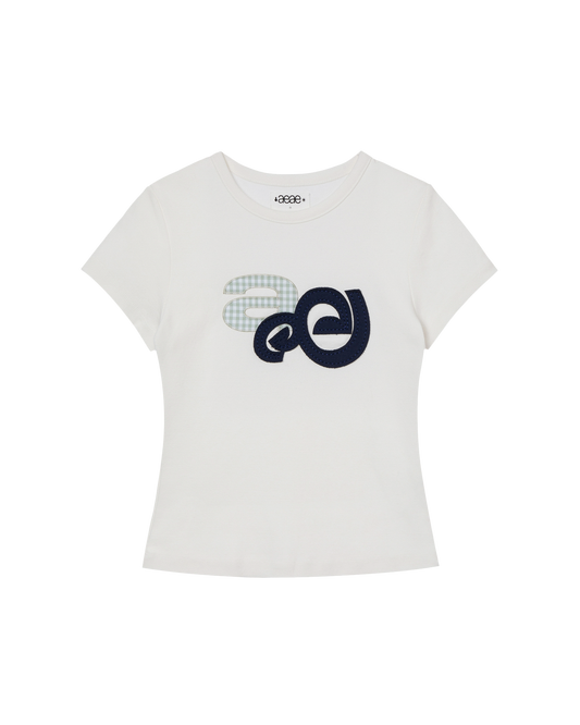 aeae - [8/1 예약발송] APPLIQUE LOGO TEE [WHITE]