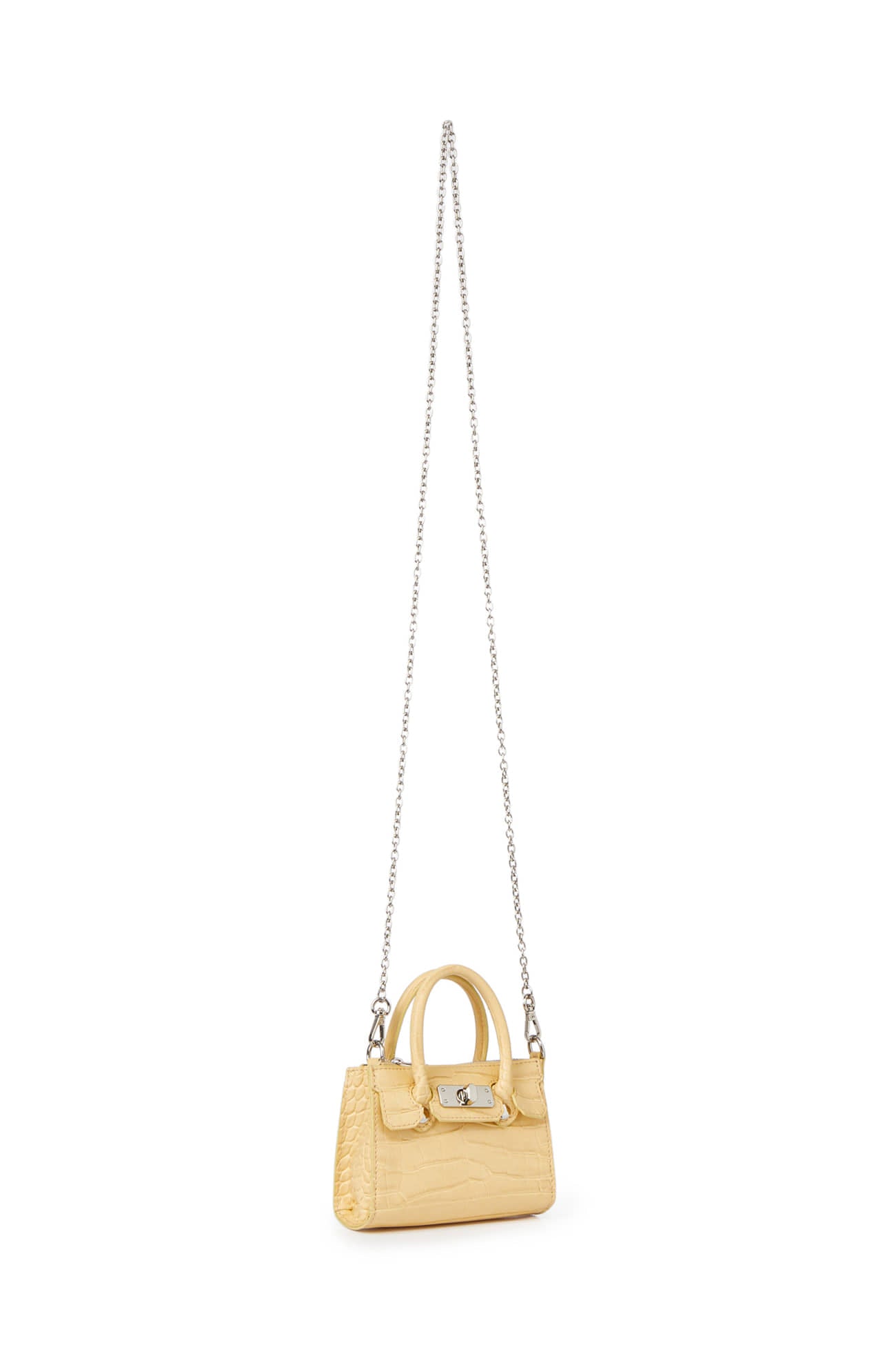 Deinet - CROCODILE PATTERN CHAIN MINI BAG IN BUTTER
