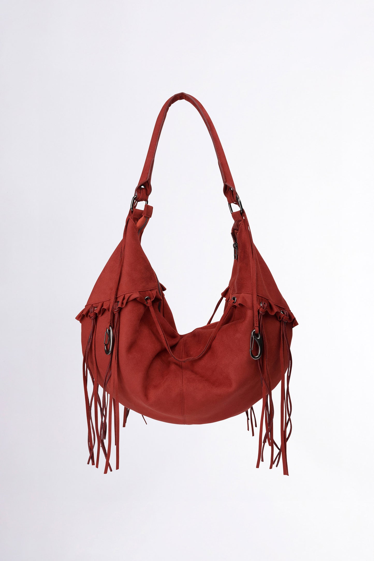 [𝐎𝐍 𝐒𝐀𝐋𝐄 !] Faux Suede String Hobo Bag Brick Red