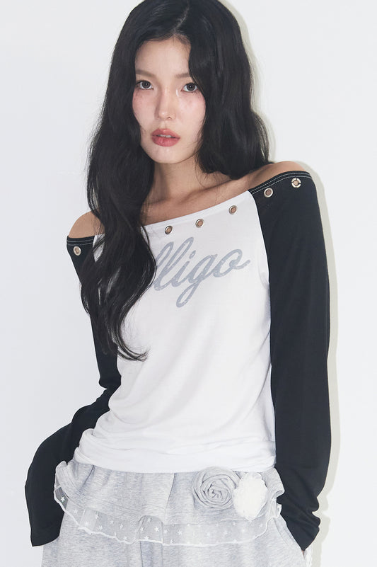 illigo - Raglan off-shoulder long sleeve black