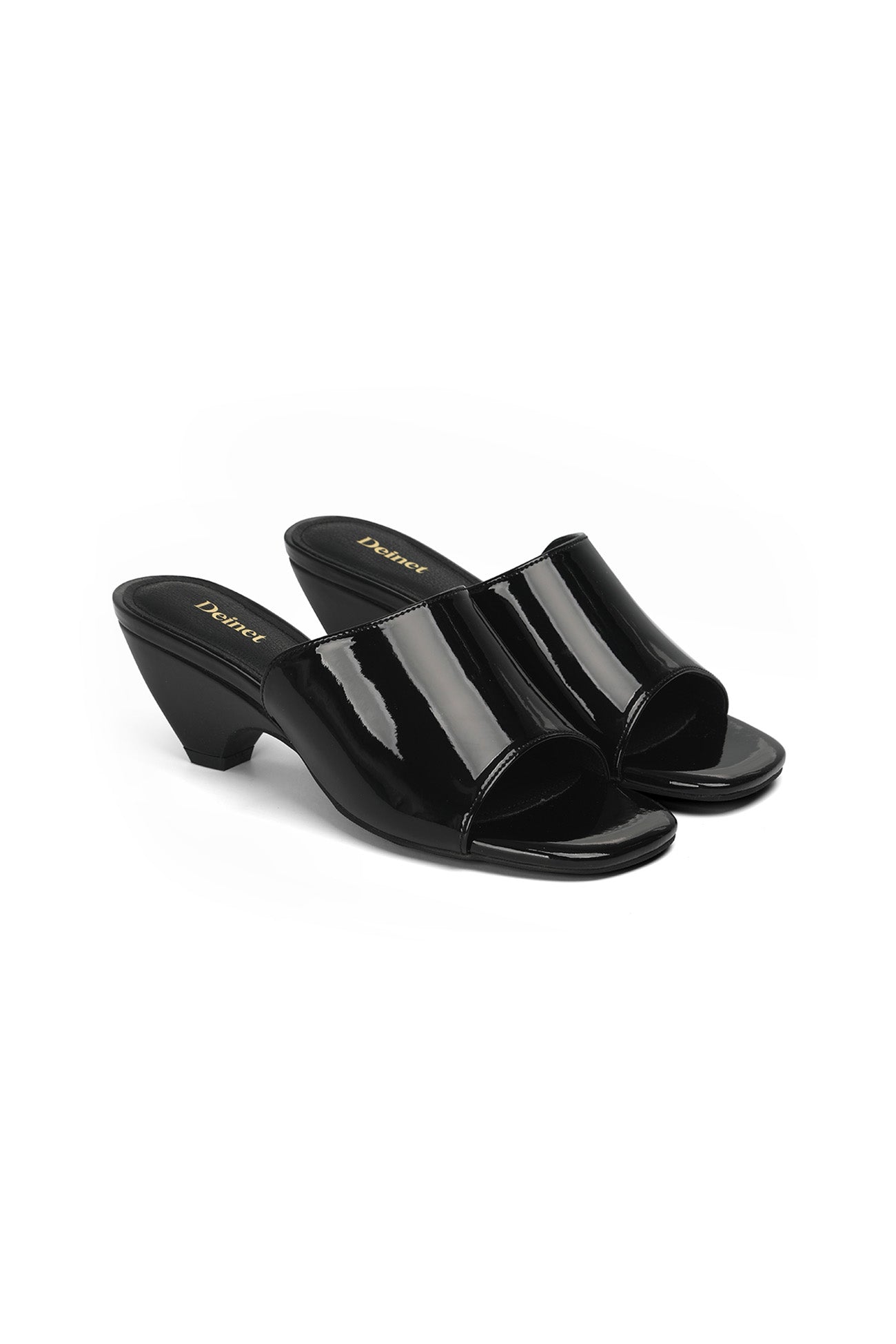 Deinet - ENAMEL SLIPPERS IN BLACK