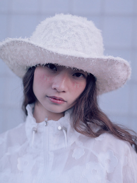 BOHO FRINGE FEDORA IN CREAM