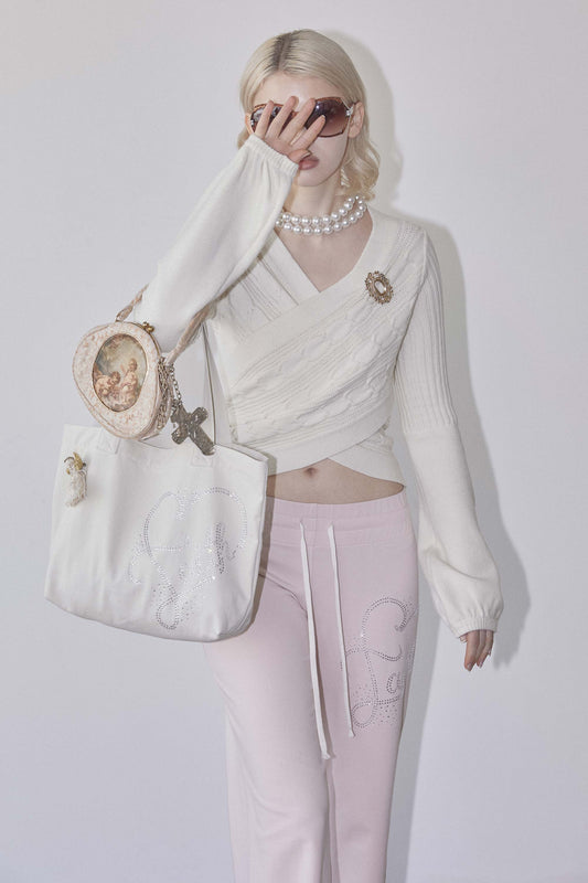 Sculptorpage - Faith Rhinestone Eco Bag Washed Natural