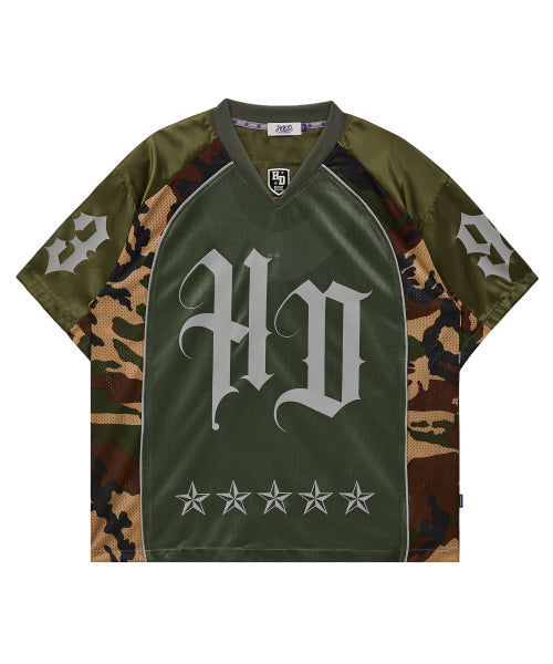 HOODHOOD - HD CAMO mesh jersey half sleeve T-shirt KHAKI