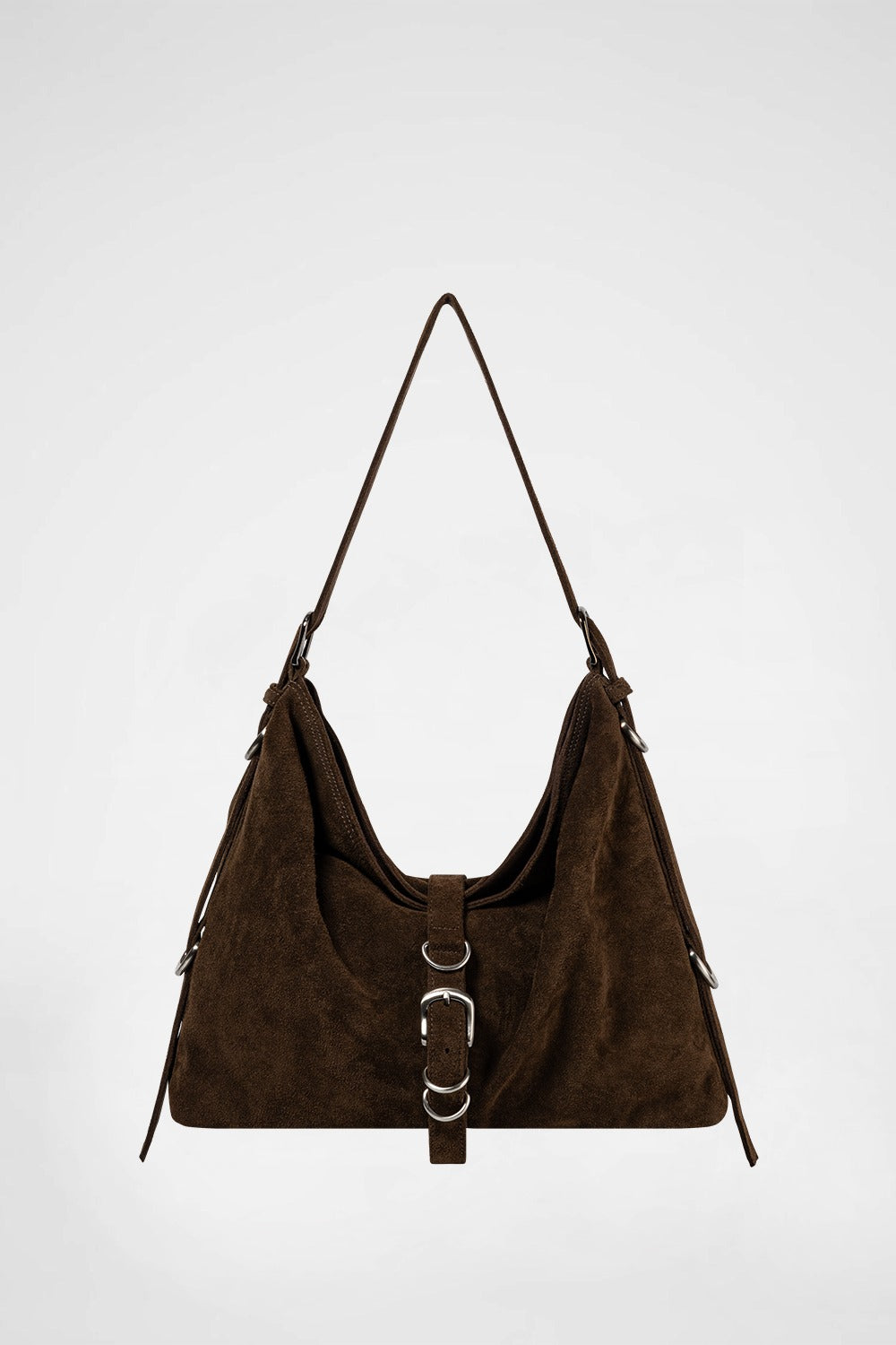 KHIHO -  DIDI BELTED BIG BAG(2-WAY) / BROWN SUEDE