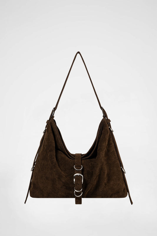 KHIHO - DIDI BELTED BIG BAG(2-WAY) / BROWN SUEDE