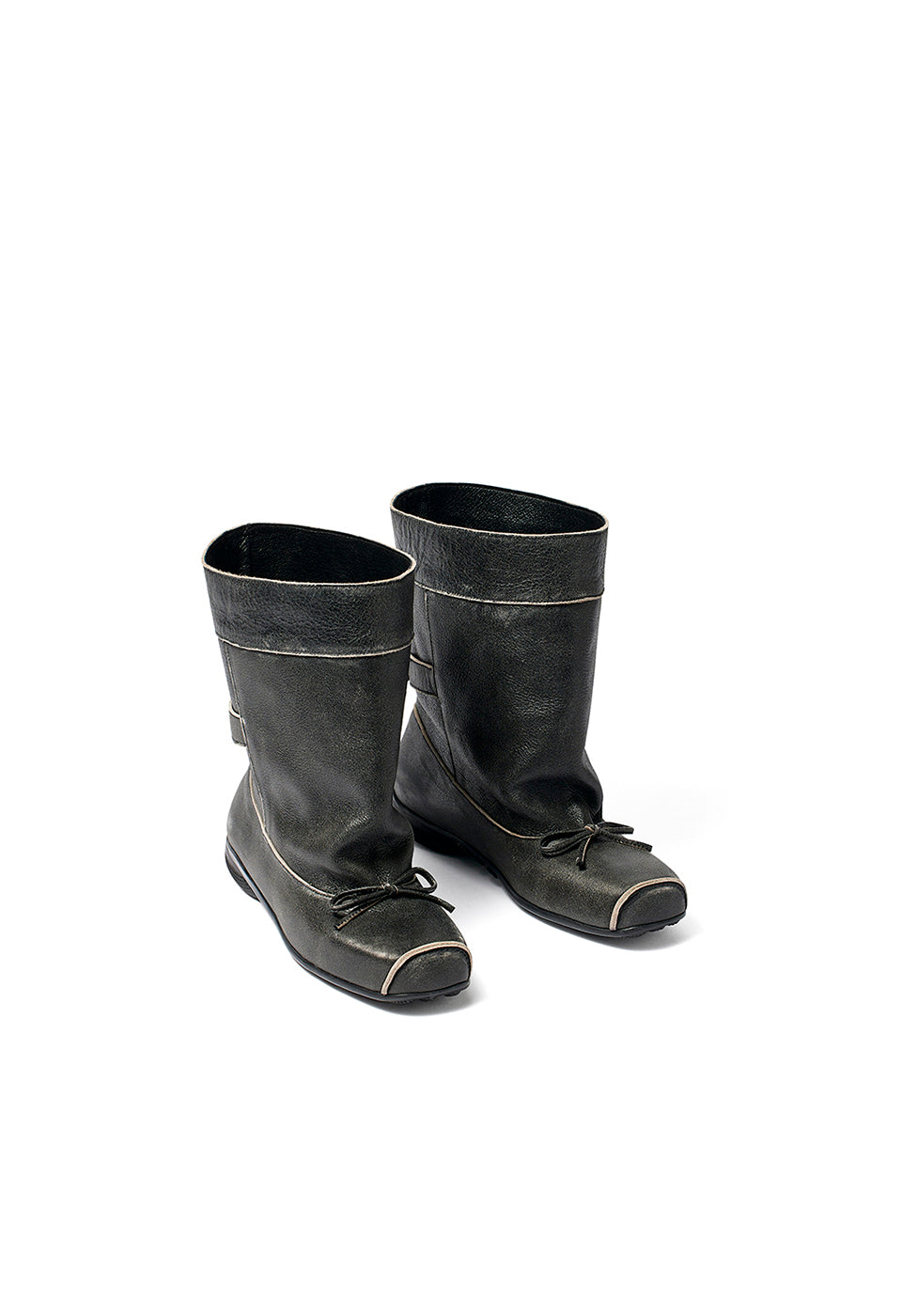 OPENYY - BALLET SLOUCHY SHORT BOOTS, CHARCOAL