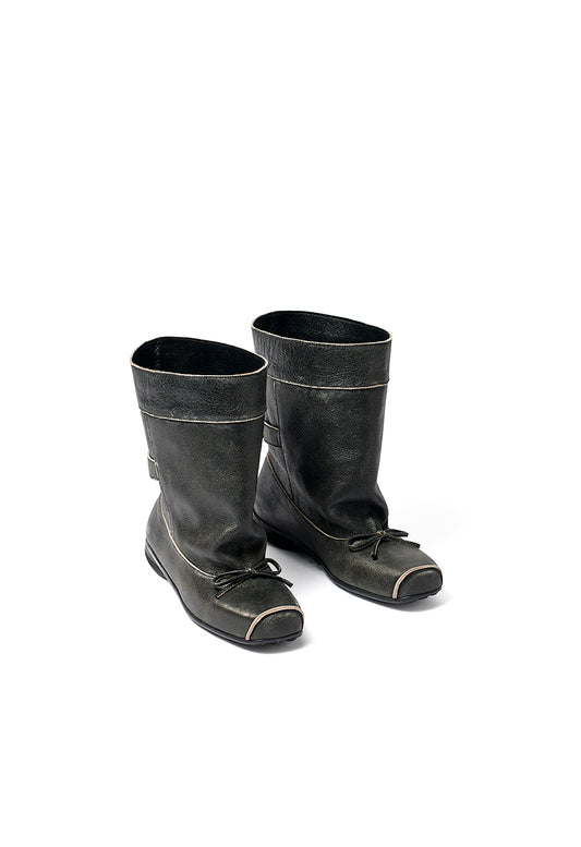 OPENYY - BALLET SLOUCHY SHORT BOOTS, CHARCOAL