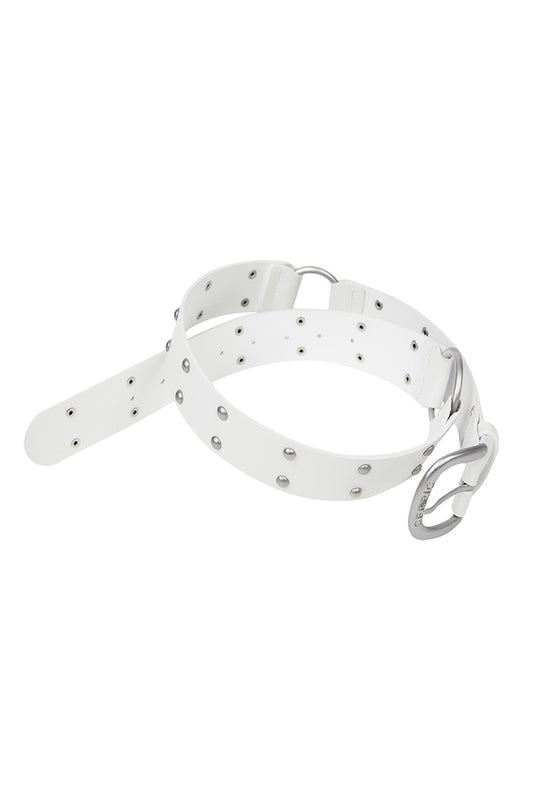 cerric - TWO RING RIVET BELT / WHITE