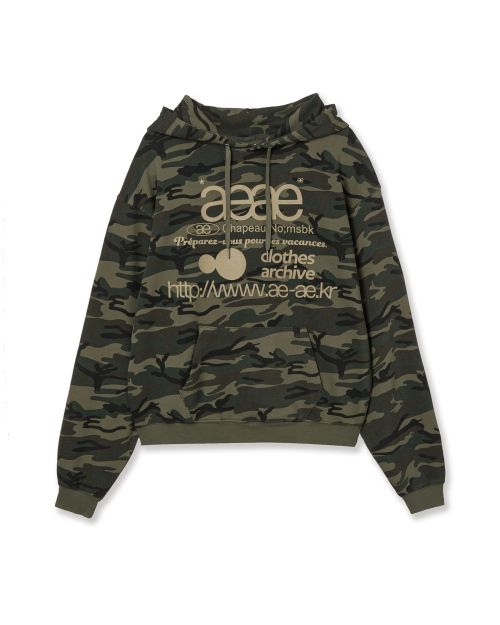 aeae - WEB LOGO LOOSED HOODIE [CAMO]