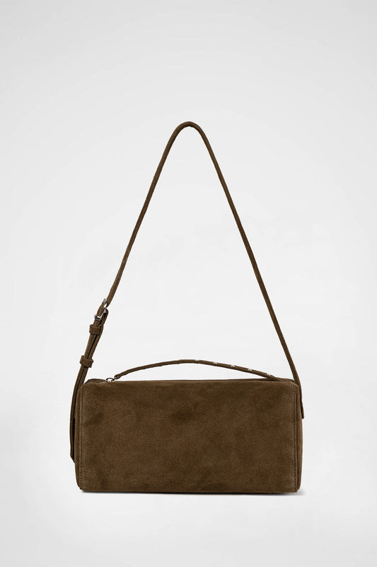 khiho - VELVA STUD BRICK BAG BROWN