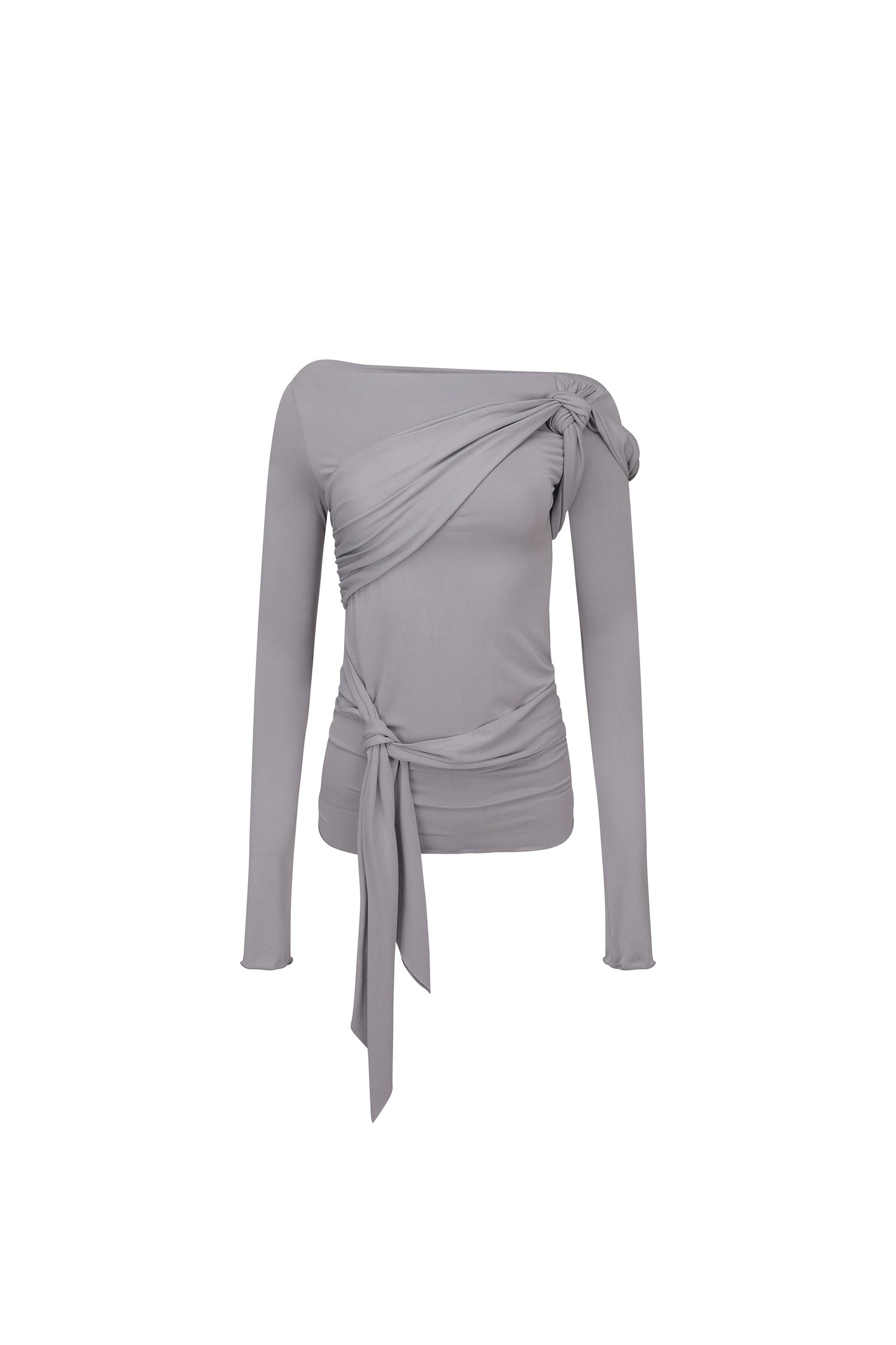 Twist Jersey Top Gray