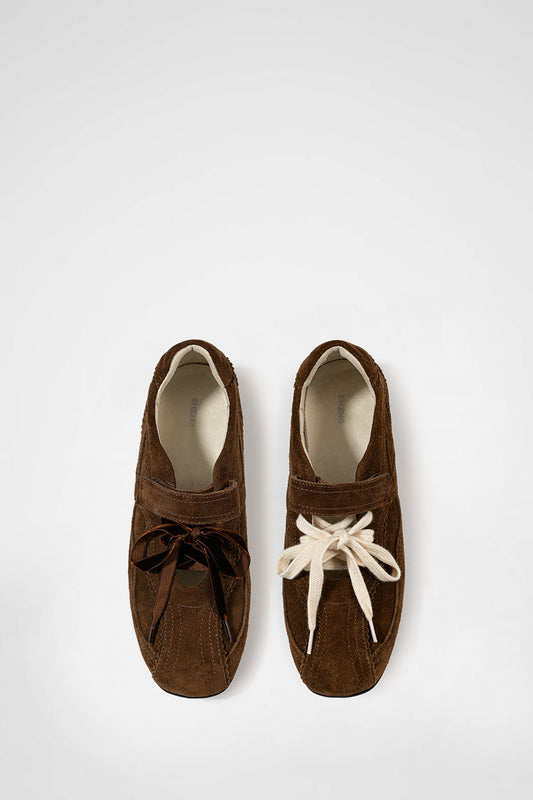 KHIHO - PINKING MARY JANE SNEAKERS / BROWN