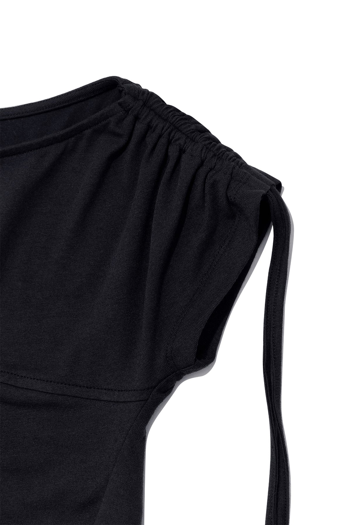 Matin Kim - STRING OFF SHOULDER SLIM TOP IN CHARCOAL