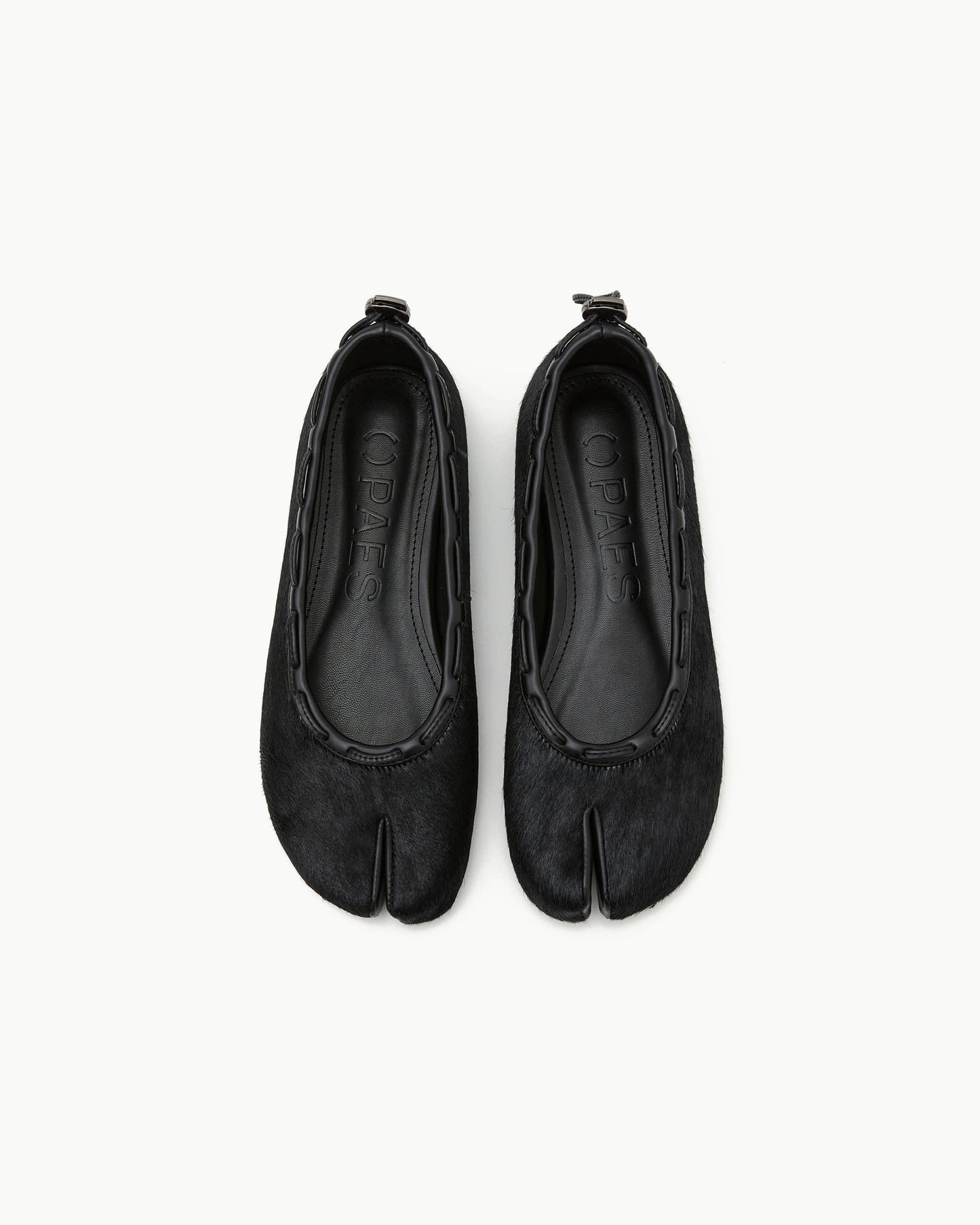 PAES - Calf String Flat / Calf Hair Black