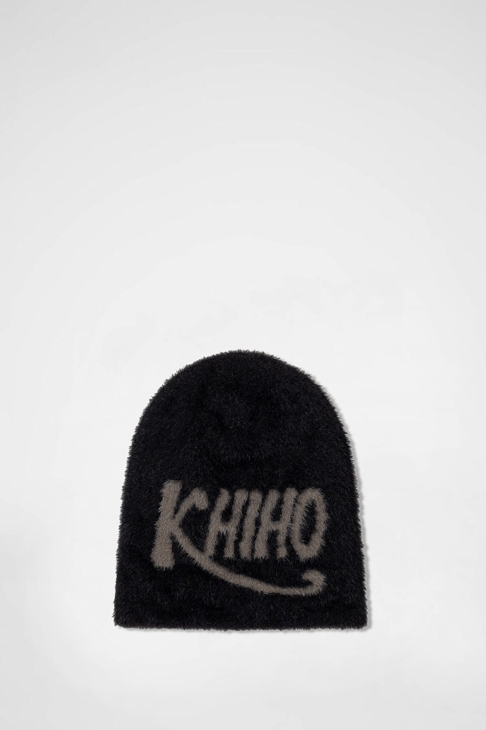 KHIHO -  LOGO HAIRY BEANIE / CHARCOAL