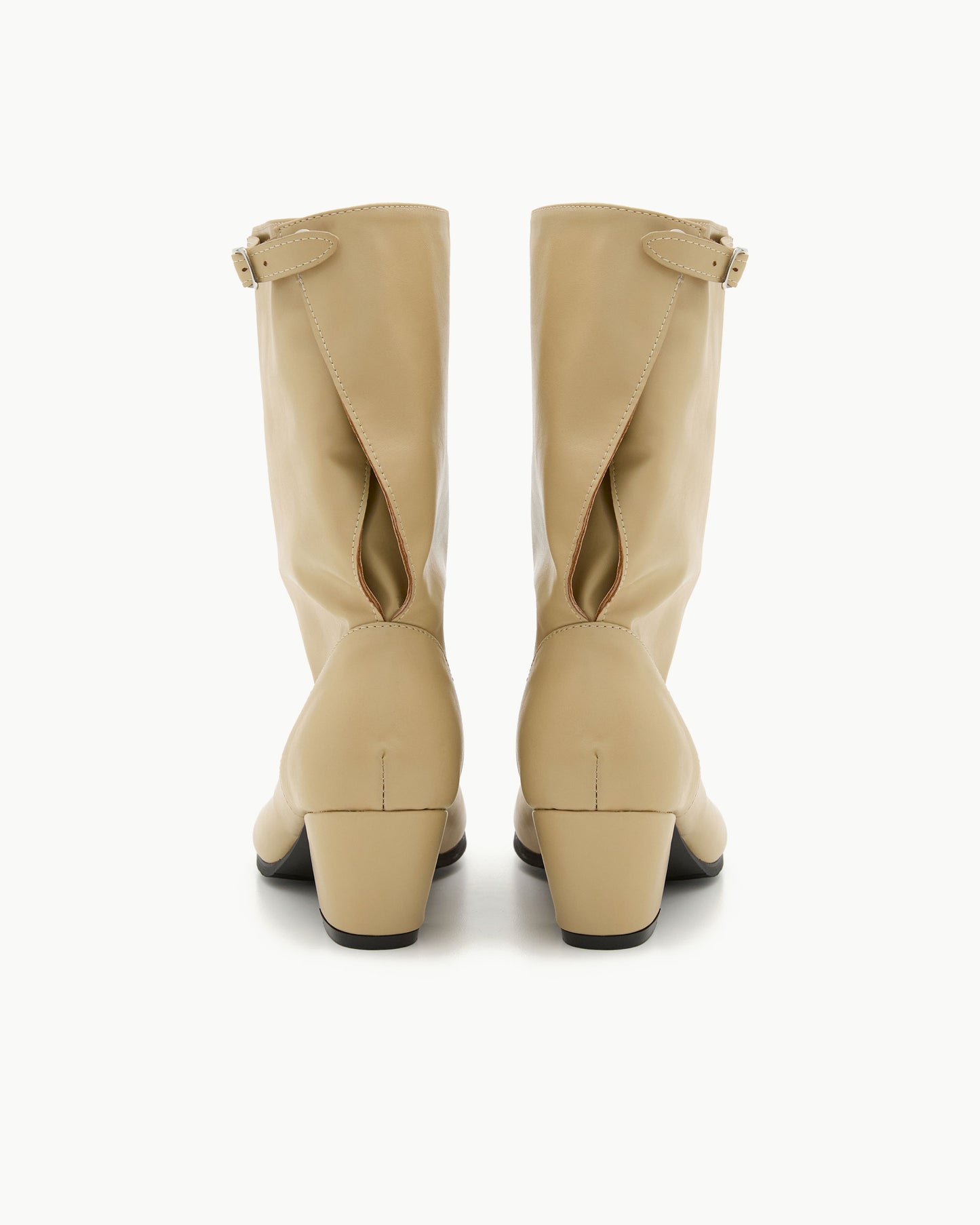 PAES - Wide Buckle Tabi Boots / Lemon Beige