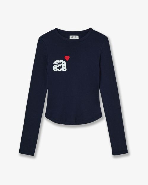 aeae - DOT SMALL LETTER L/S [NAVY]