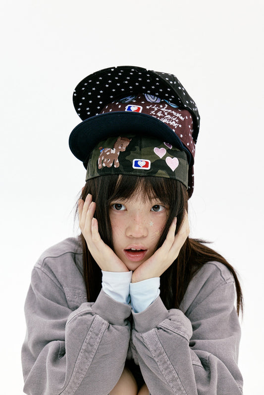 the museum visitor -  TMV PATCH EMBROIDERY CAP (BLACK)