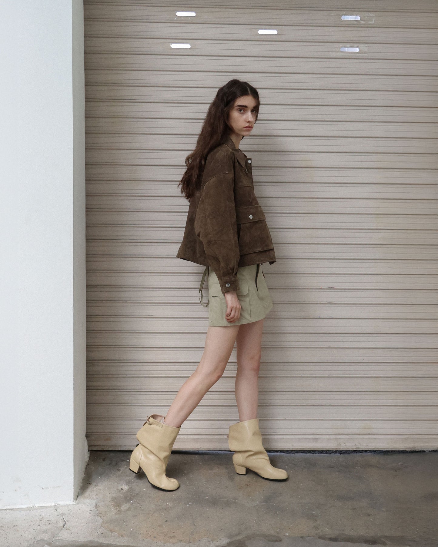 PAES - Wide Buckle Tabi Boots / Lemon Beige