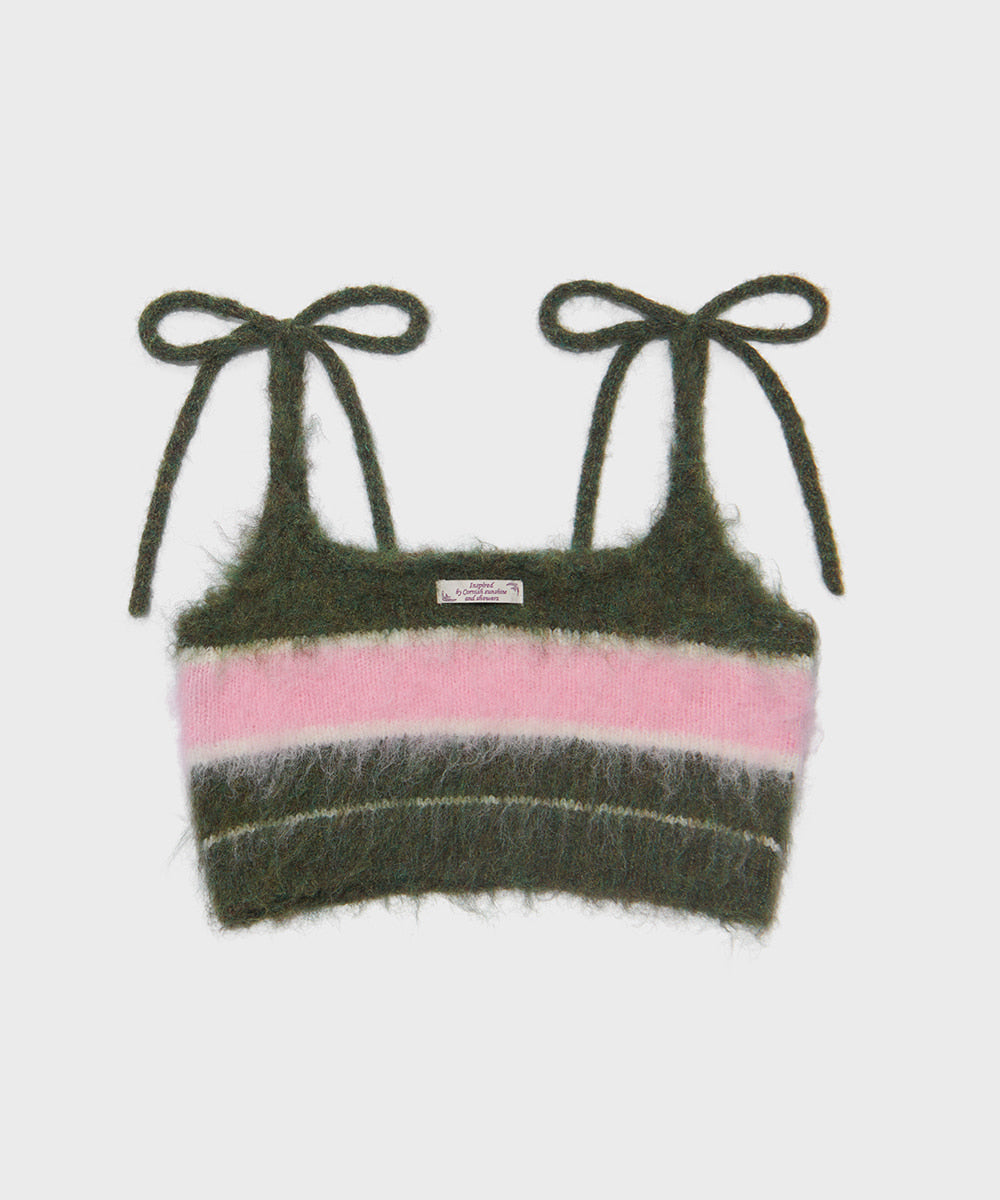 STRIPE SHAGGY KNIT BUSTIER - 5 colors